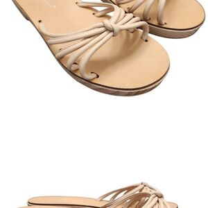 INTENTIONALLY BLANK Delia Cream Sandals – Minimalist Strappy Slide - size 9